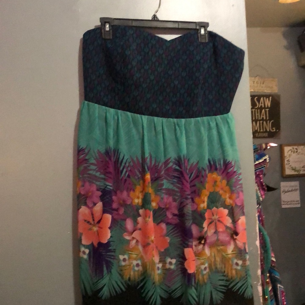 Torrid Strapless Summer Dress, Floral